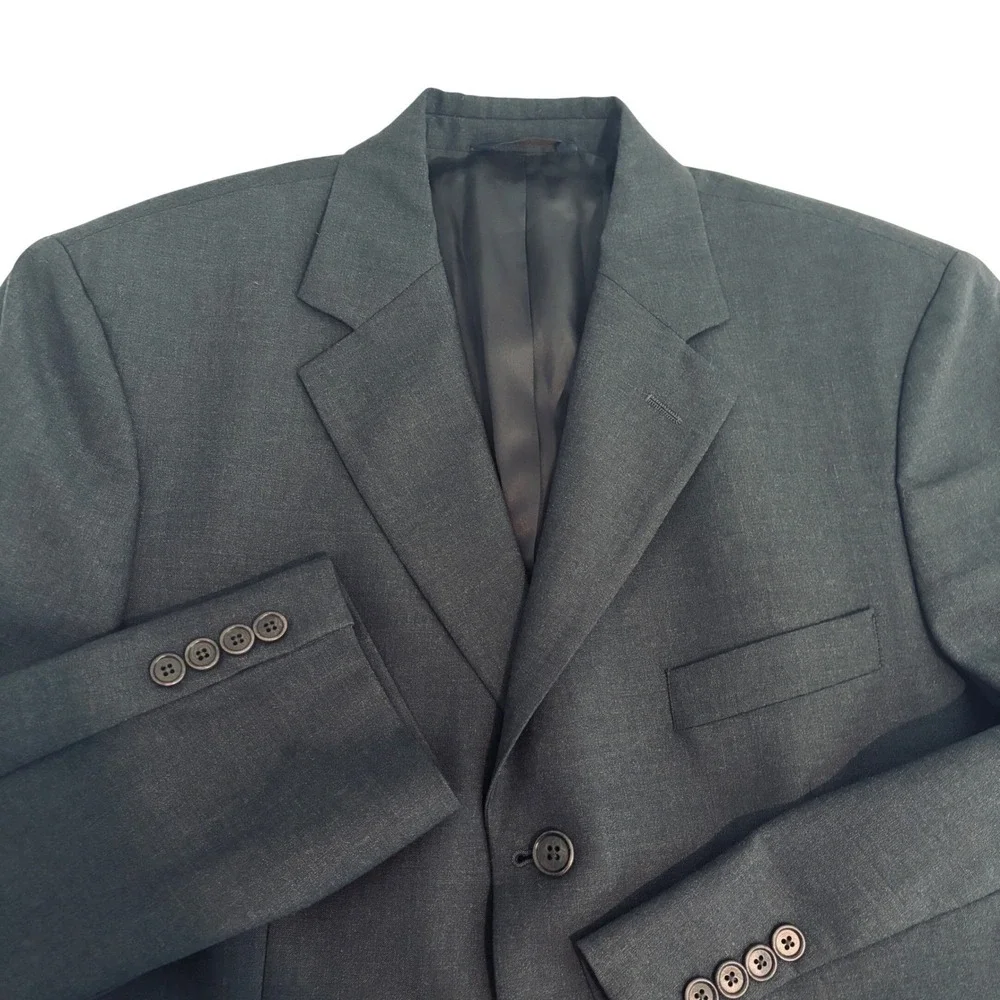 Brooks Brothers 346 Wool Blazer Jacket Mens 42R Charcoal Gray 3-Button Stretch
